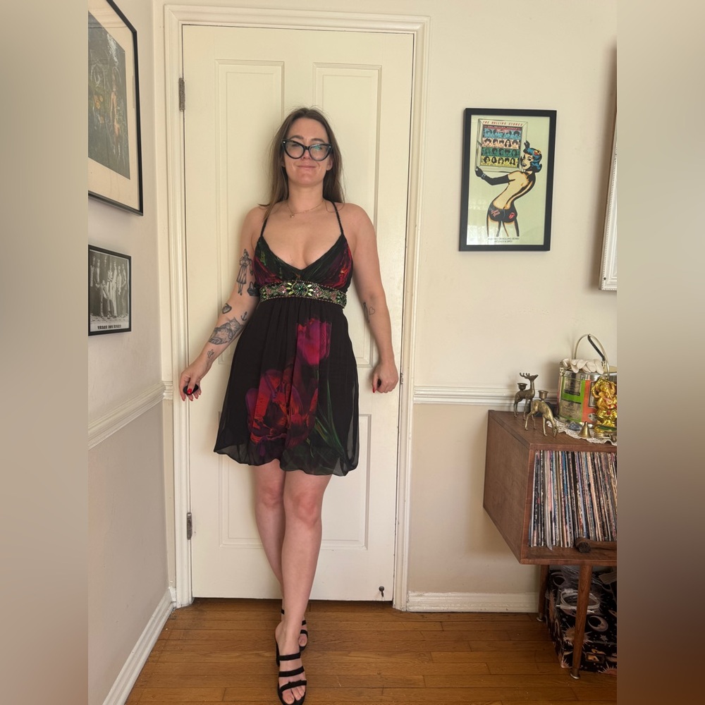 Y2K Vintage Sue Wong Bubble Hem Tulip Dress